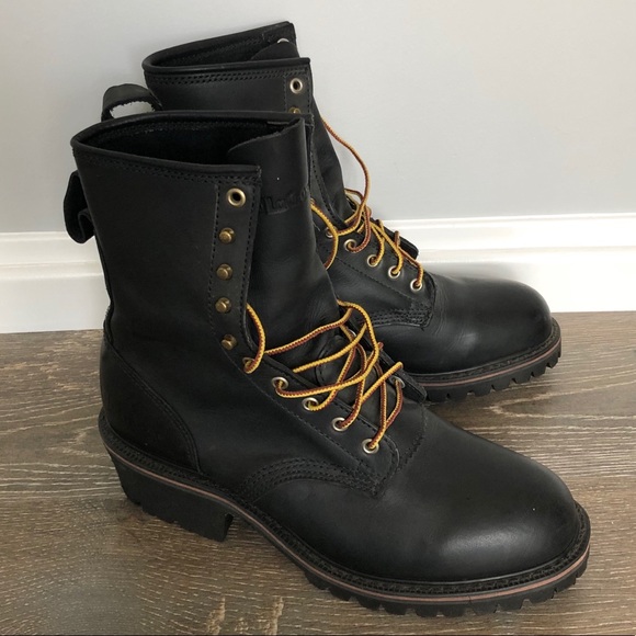 NEW LaCrosse Black Lace up Boots Vibram sole Sz 10 main image 4